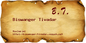 Biswanger Tivadar névjegykártya